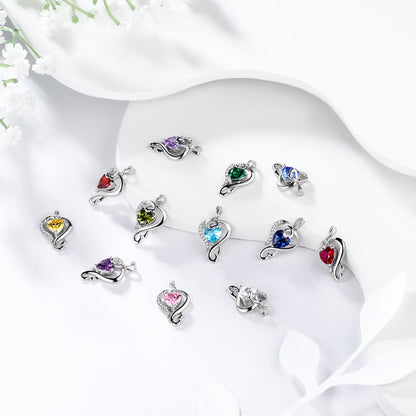 925 Sterling Silver Love Heart Necklace April Birthstone Pendant,Jewelry Birthday Christmas Valentine Mother'S Day Gifts for Women Mom