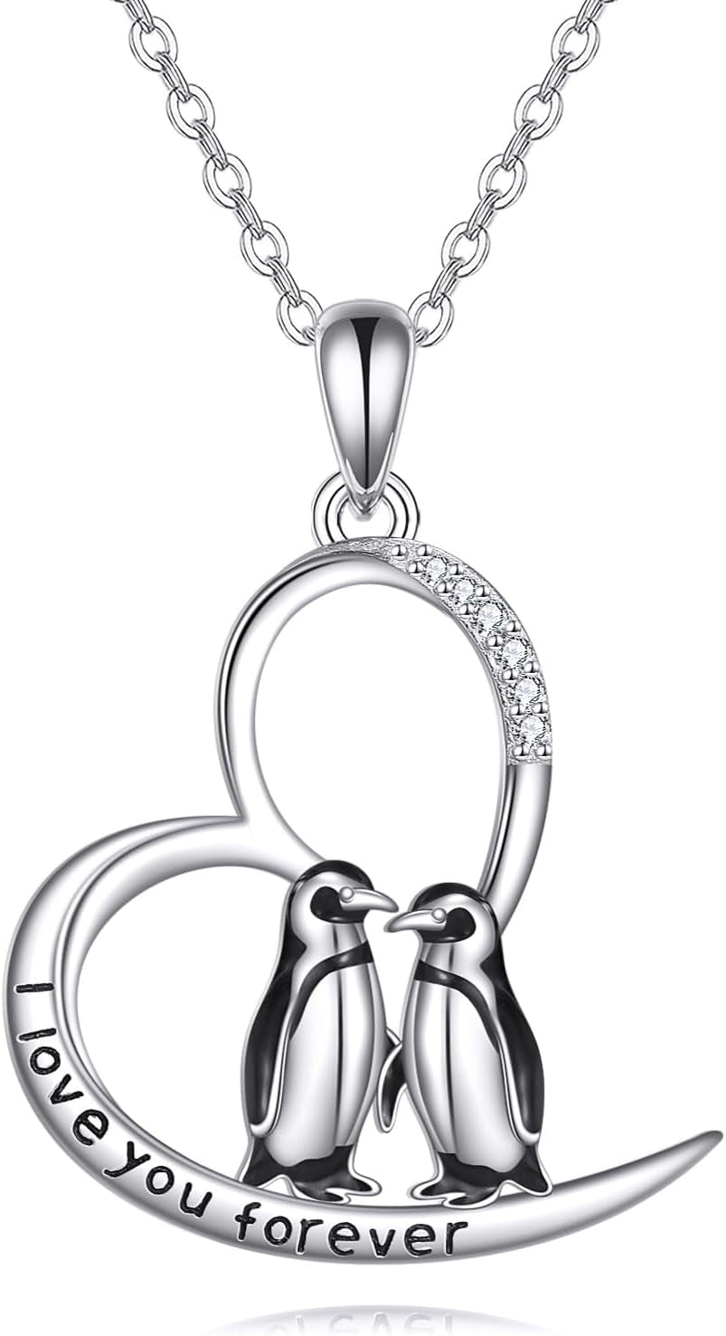 925 Sterling Silver Penguin Pendant Necklace