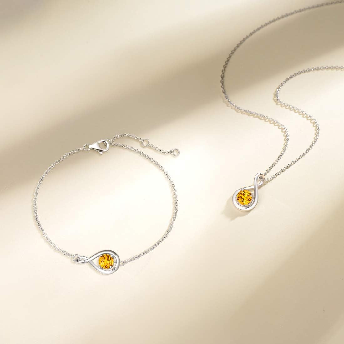 Birthstone Necklaces for Women Fine Jewelry Sterling Silver Dainty Infinity Pendant Anniversary Birthday Christmas Gifts for Her Wife Mom Lady Daughter, Chain 16"+2" Extend
