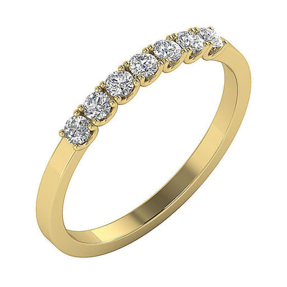 7 Stone Wedding Ring VVS F 0.40 Carat Lab Grown Diamond 14K Rose Gold Appraisal
