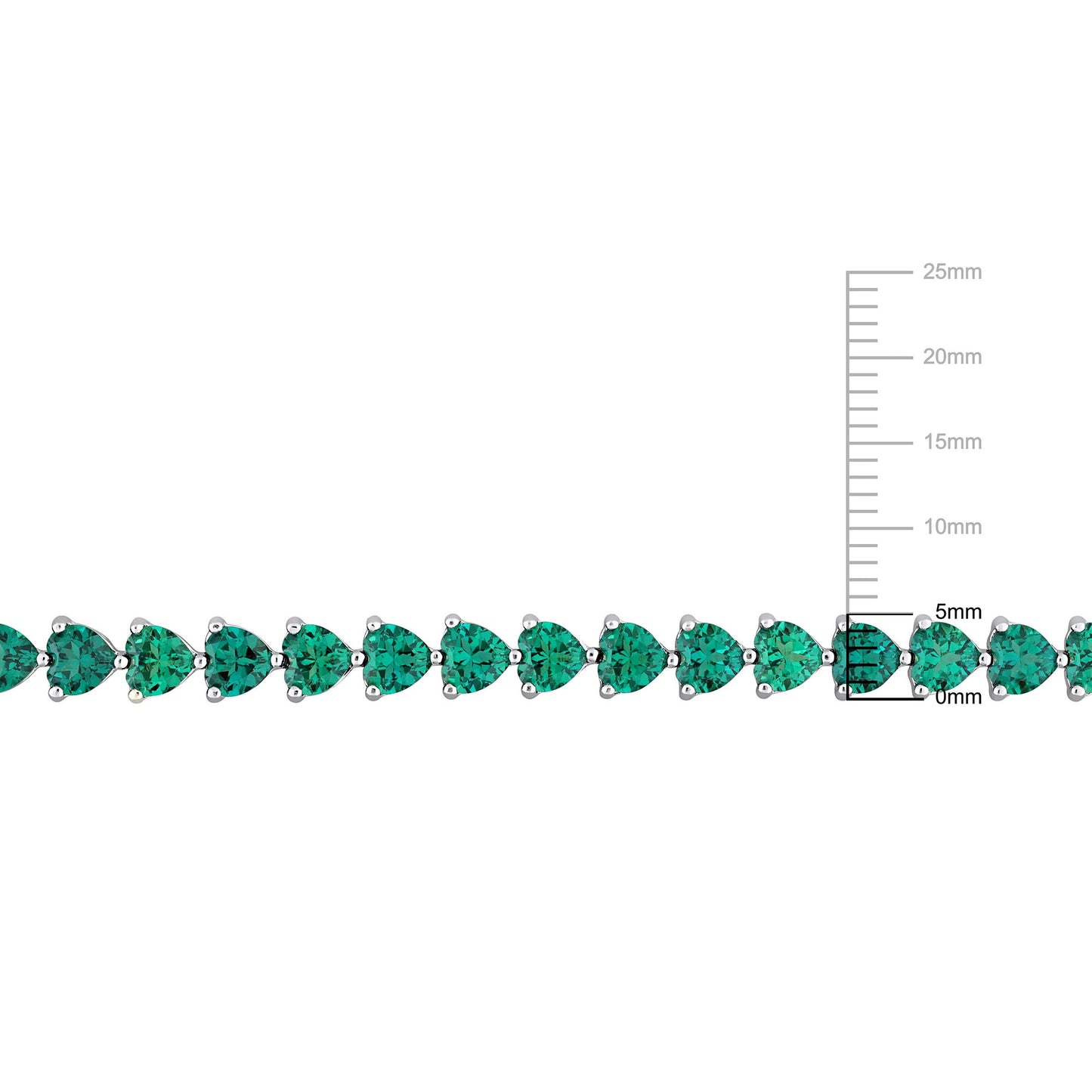 Women'S Created Emerald Sterling Silver Tennis Bracelet