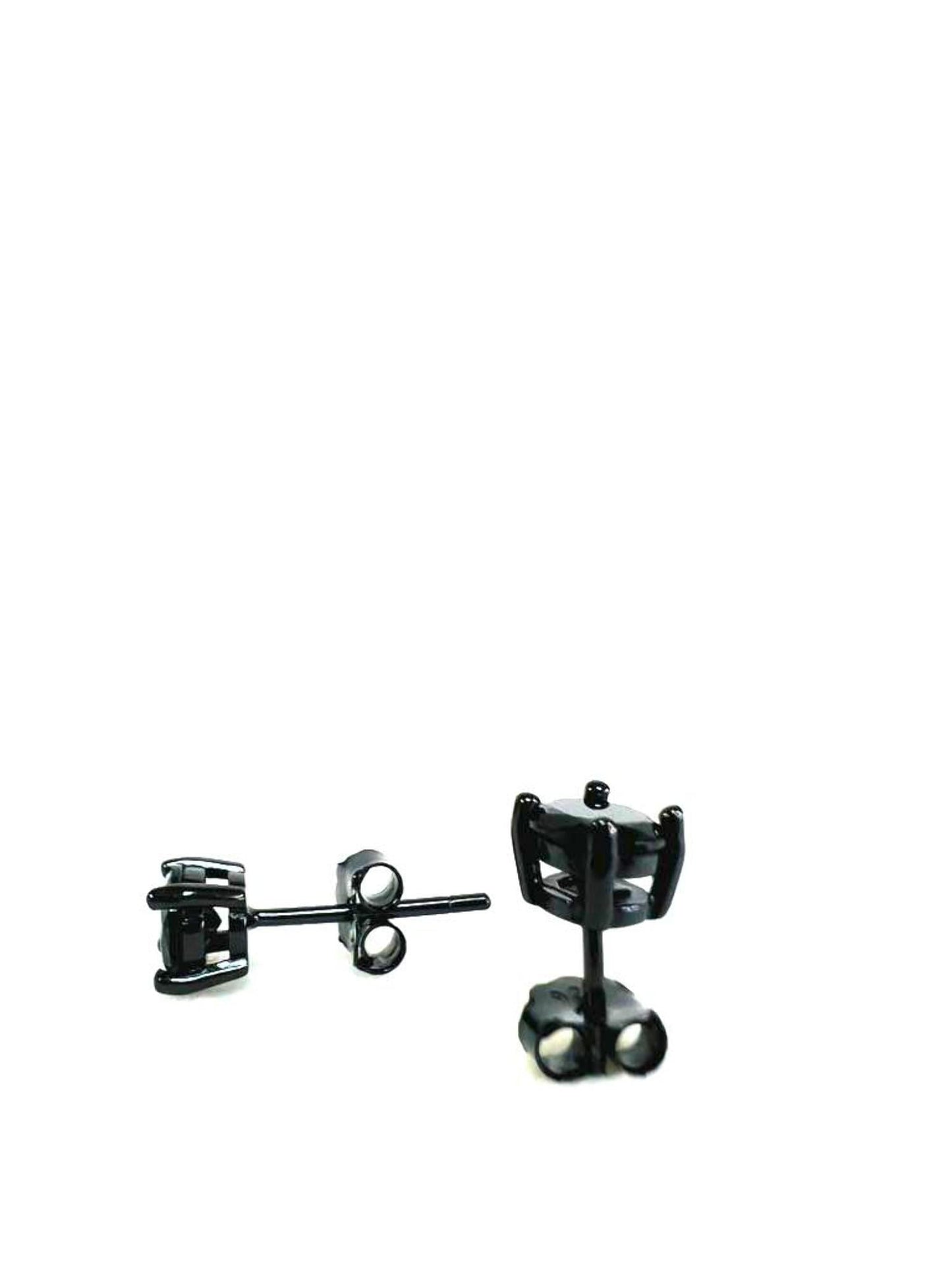 925 Sterling Silver Black Stud Earrings for Womens Mens / Dainty Earrings Jewelry / Womens Ear Piercing / Black Earrings / Aretes De Plata