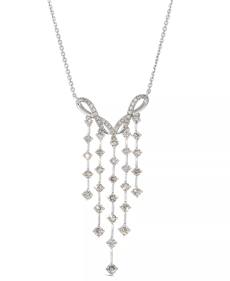 Nude Diamond Dangling Adjustable 19" Statement Necklace (1-1/4 Ct. T.W.) in 14K Rose Gold