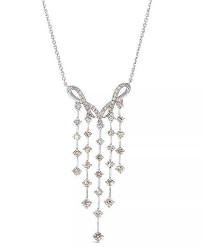 Nude Diamond Dangling Adjustable 19" Statement Necklace (1-1/4 Ct. T.W.) in 14K Rose Gold