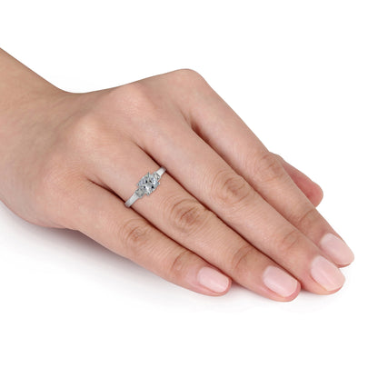 Women'S Aquamarine Sterling Silver Engagement Ring