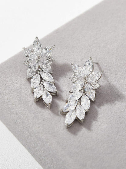 Marquise Wedding Earrings for Brides, Bridal Bridesmaid Earrings for Wedding, Cubic Zirconia Dangle Drop Earrings for Women