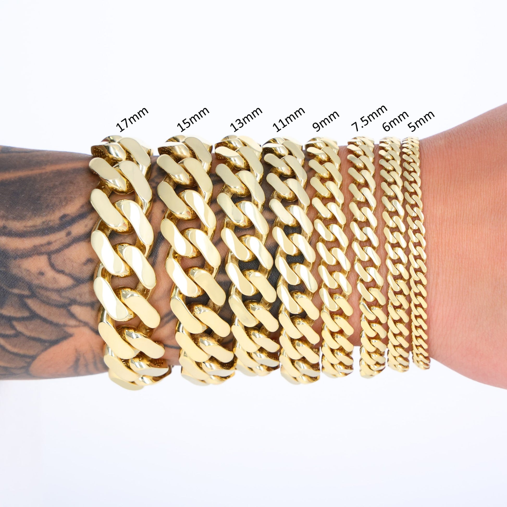 14K Real Yellow Gold Royal Monaco Miami Cuban Link Bracelet 7"-9" (5Mm-17Mm) Italian Jewelry for Men & Women
