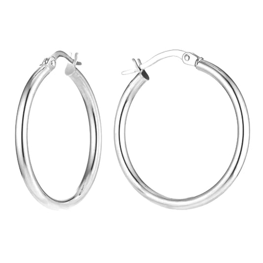 925 Sterling Silver Hypoallergenic Hoop Earrings 2.5MM Thick Italian Click-Top Classic Hoop Earrings Jewelry Gifts for Women 30MM