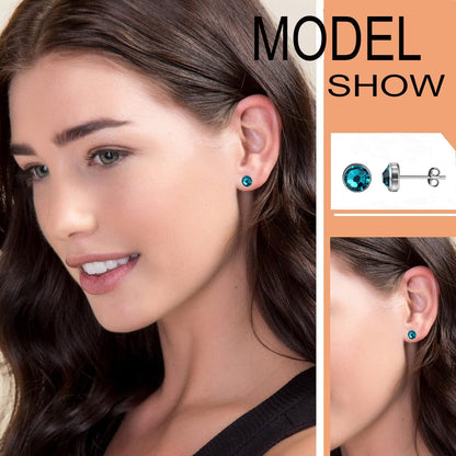 G23 Titanium Studs Earrings Hypoallergenic Earrings Women Stud Earrings Nickel Free Dainty Earrings for Sensitive Ears 3Mm/4Mm/5Mm Stone Size Options
