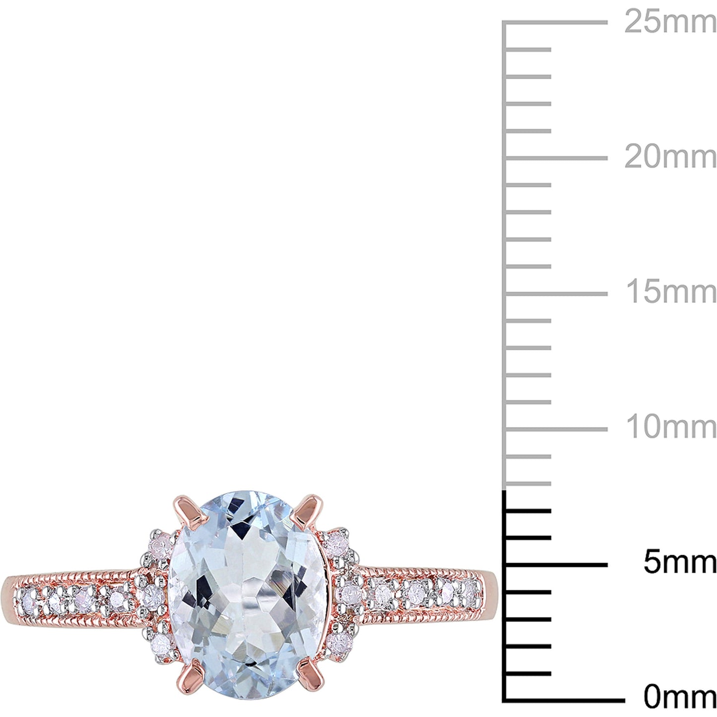 Women'S Aquamarine Rose Gold Plated Ring