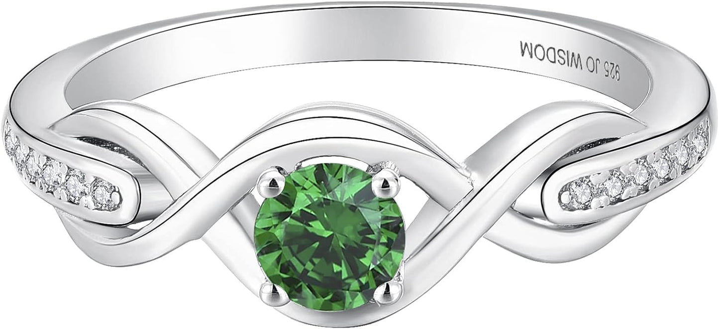 Infinity Knot Promise Rings for Her Sterling Silver Cubic Zirconia Wedding Engagement Rings