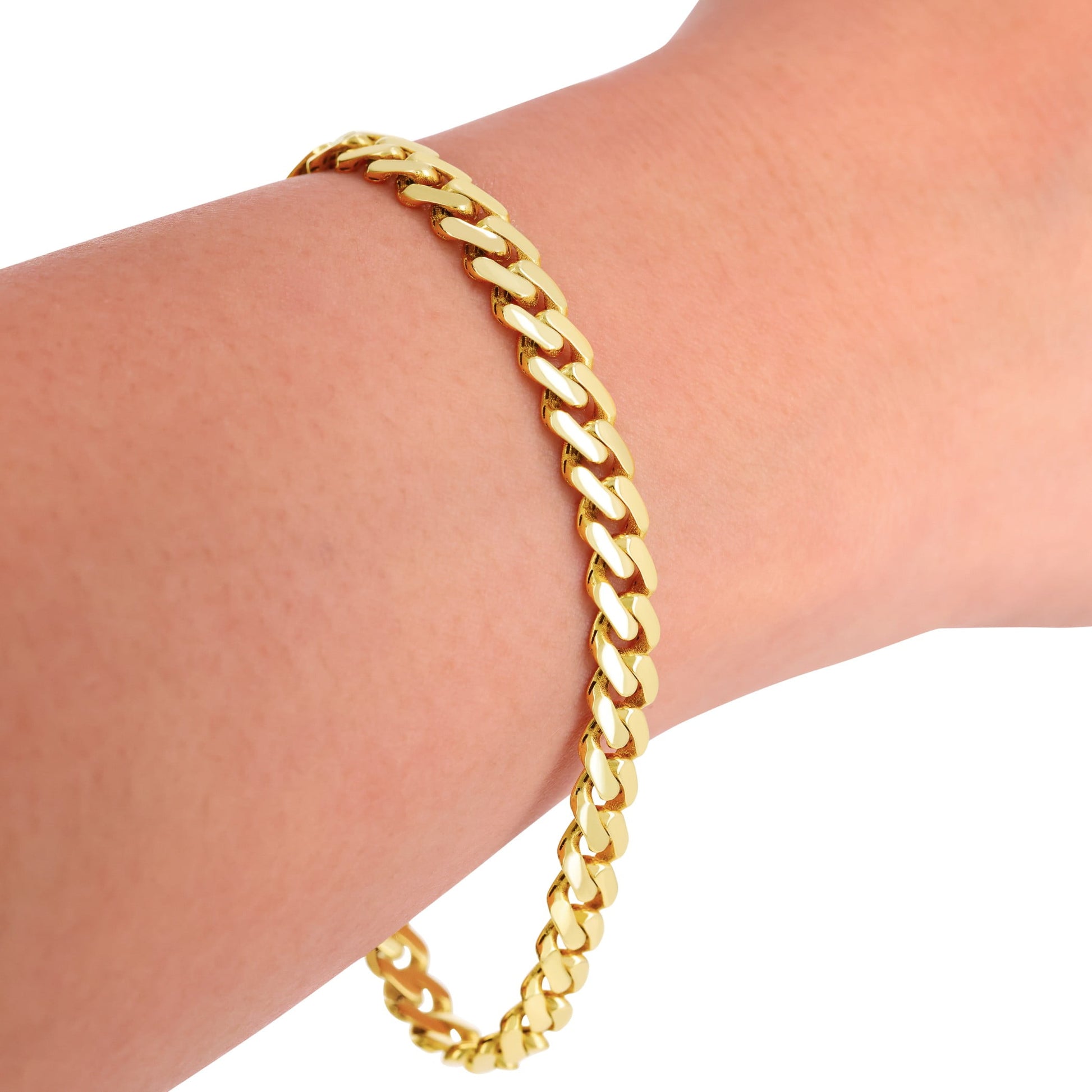 14K Real Yellow Gold Royal Monaco 6Mm Miami Cuban Link Bracelet (7"-9") Italian Jewelry for Men & Women
