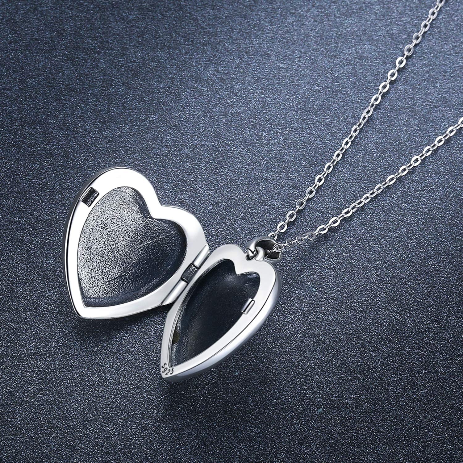 Butterfly Locket Necklace 925 Sterling Silver Heart Locket Necklace That Holds Pictures Memorial Necklace Locket Jewelry Gifts for Women