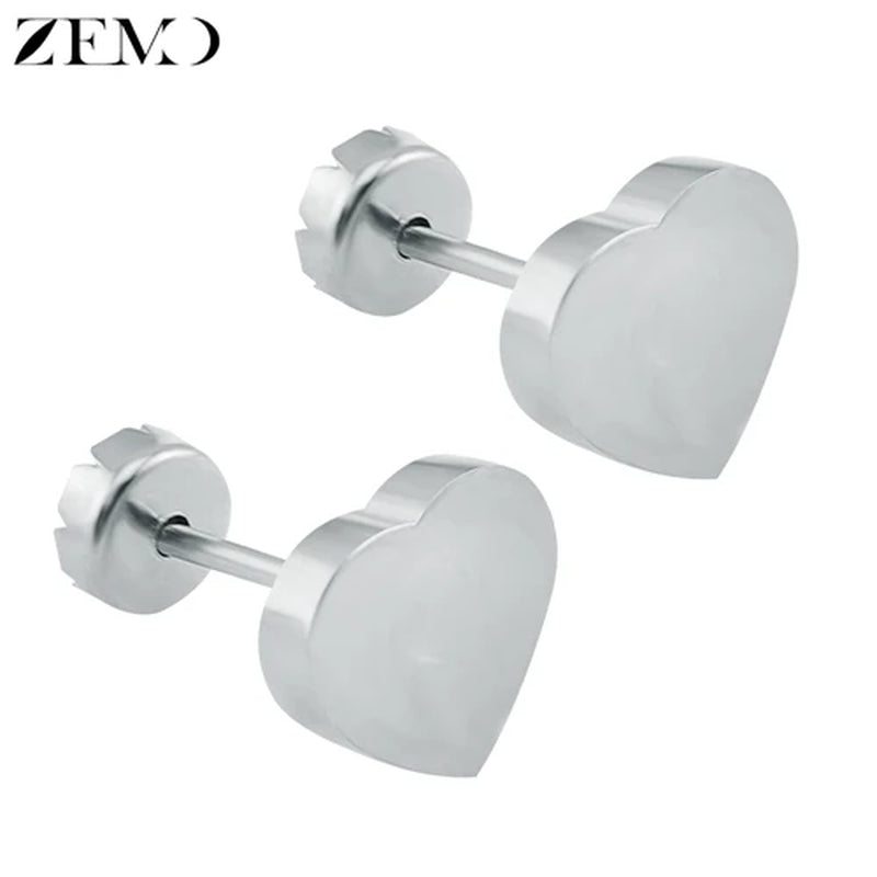 Flower Baby Earrings 316L Stainless Steel Small Stud Earrings Heart Kid Studs Ear Earrings Female Piercing Jewelry Women