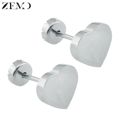 Flower Baby Earrings 316L Stainless Steel Small Stud Earrings Heart Kid Studs Ear Earrings Female Piercing Jewelry Women