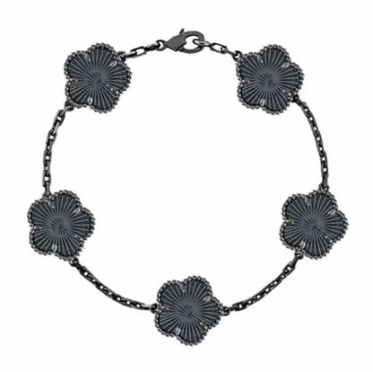 Clover Bracelet for Men and Women Jewelry Leaf Bracelets 18K Gold Silver Plate Agate Diamond Fashion Charm Chain Wedding Gift Party