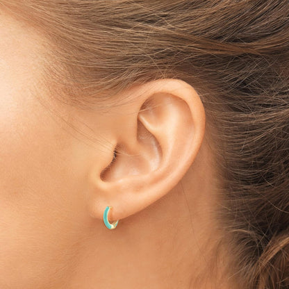 14K Gold Plated Sterling Silver Enamel Color Huggie Hoop Earrings for Women – Wide Range of Vibrant Color Options Available