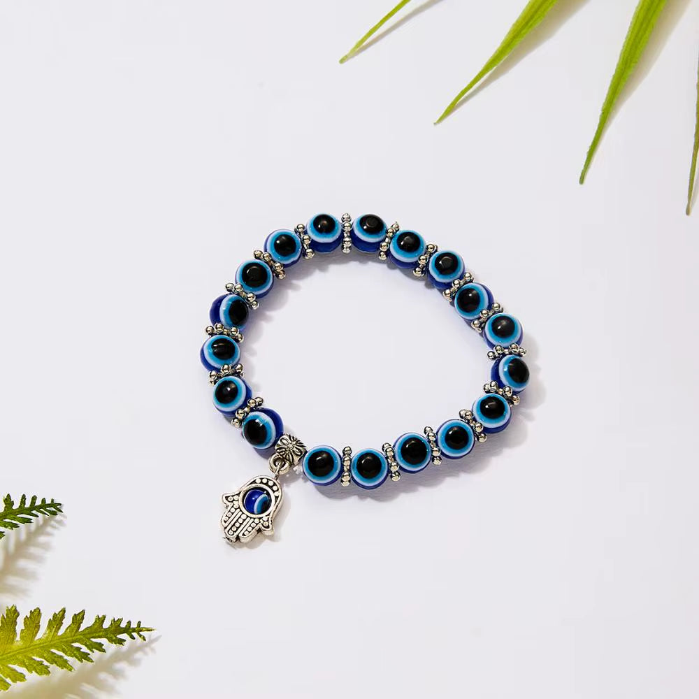 Turkish Lucky Evil Eye Bracelets Blue Evil Eye Bead Bracelet Men Women Handmade Lucky Jewelry Charm Bracelet Female Dropshipping