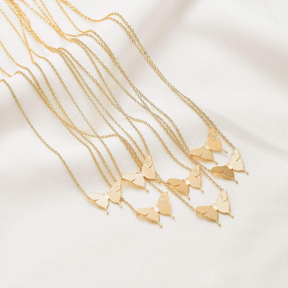 Gold Dainty Initial Necklace 18K Gold Plated Butterfly Pendant Name Necklaces Delicate Everyday Necklace for Women Minimalist Personalized Jewelry