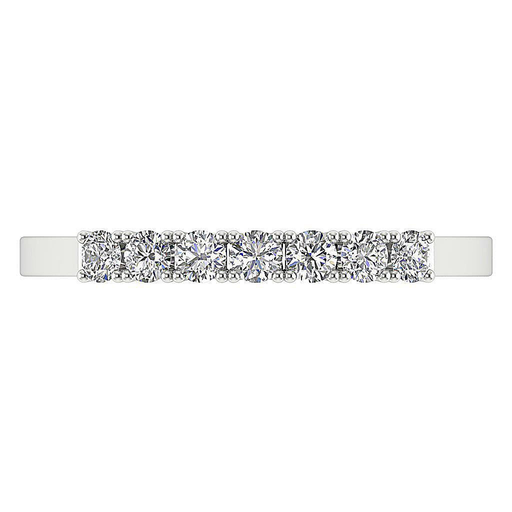 7 Stone Wedding Ring VVS F 0.40 Carat Lab Grown Diamond 14K Rose Gold Appraisal