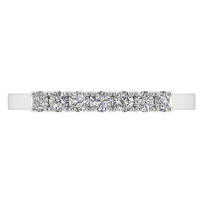 7 Stone Wedding Ring VVS F 0.40 Carat Lab Grown Diamond 14K Rose Gold Appraisal
