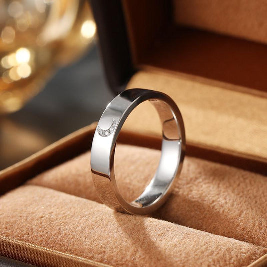 925 Sterling Silver Sun & Moon Matching Couple Rings