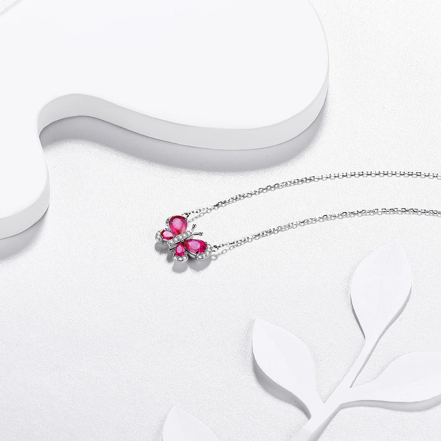 925 Sterling Silver Birthstone Necklace,Butterfly Pendant Necklace Fine Jewelry Anniversary Birthday Christmas Gifts for Women