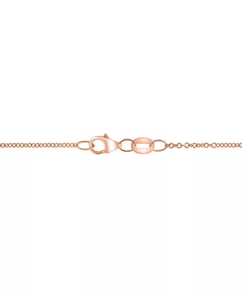 EFFYÂ® Pink Opal (10-9/10 Ct. T.W.) & Diamond (1/5 Ct. T.W.) Heart 18" Pendant Necklace in 14K Rose Gold