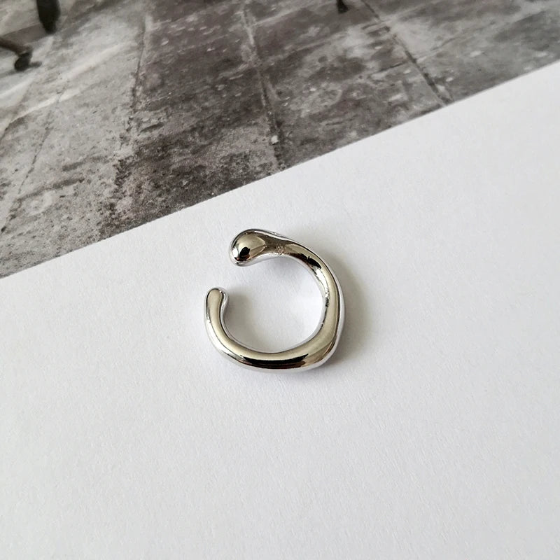 Solid Gold Color Earrings without Piercing Geometric round Ear Cuff Minimalist Cartilage Earrings Women Simple Jewelry