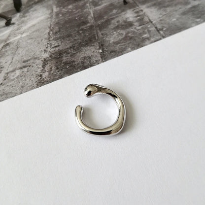 Solid Gold Color Earrings without Piercing Geometric round Ear Cuff Minimalist Cartilage Earrings Women Simple Jewelry