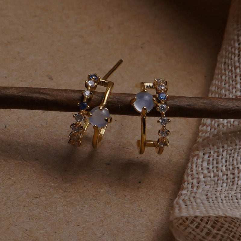 Ladies Vintage Opal Earrings