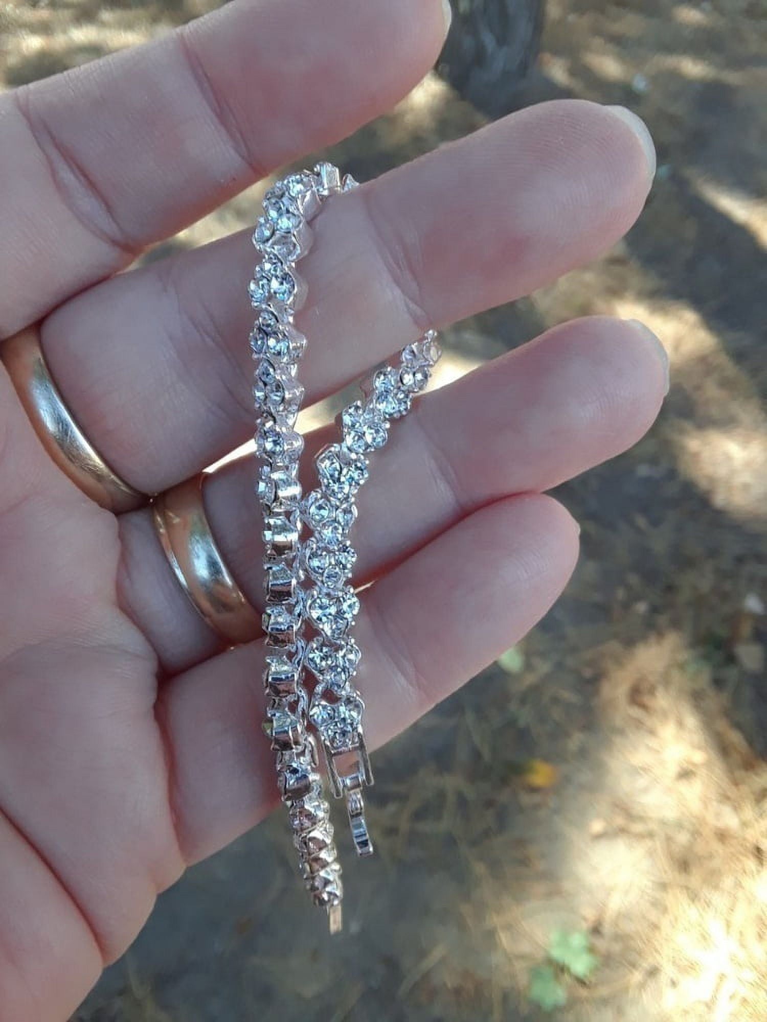 Fashion 925 Sterling Silver Crystal Diamond Bracelets Gifts Roman Style Woman