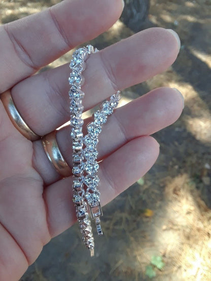 Fashion 925 Sterling Silver Crystal Diamond Bracelets Gifts Roman Style Woman