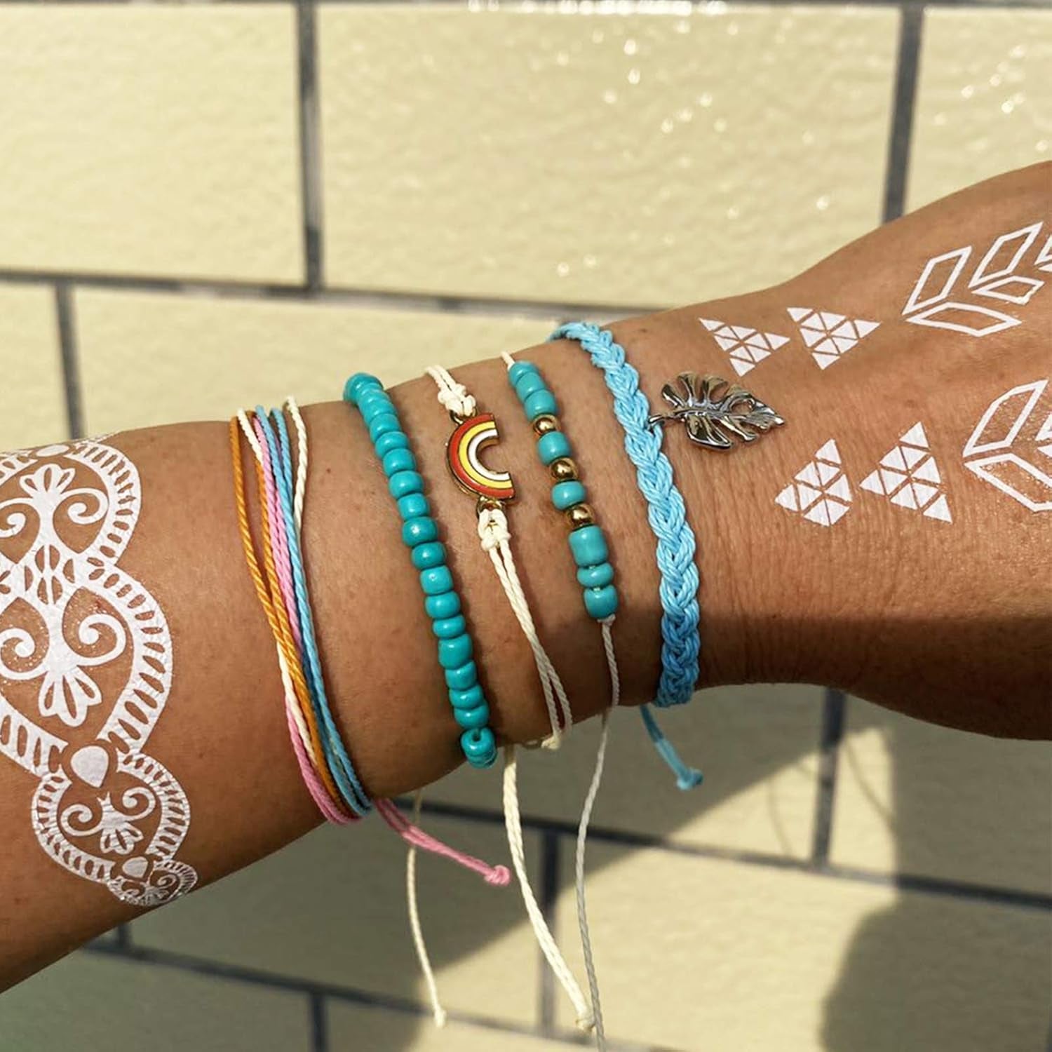String Bracelets for Women Gifts Trendy Stuff Friendship Bracelets Waterproof Summer Ankle Bracelets Outfits Adjustable Wave Surfer Beach Bracelets Stocking Stuffers