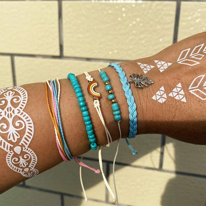 String Bracelets for Women Gifts Trendy Stuff Friendship Bracelets Waterproof Summer Ankle Bracelets Outfits Adjustable Wave Surfer Beach Bracelets Stocking Stuffers