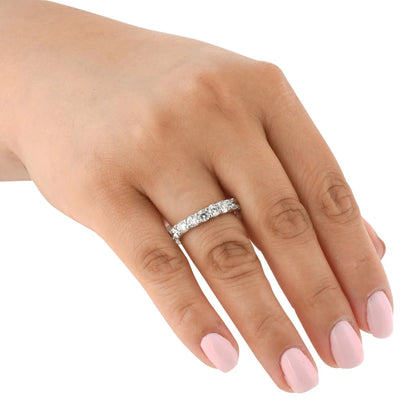 Pompeii Diamond Eternity Ring 2 Carat Womens Stackable Wedding Band 14K White Gold