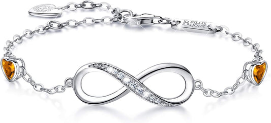 Infinity Love Bracelets for Women 925 Sterling Silver Womens Bracelet Love Symbol Charm Adjustable Bracelet Jewelry