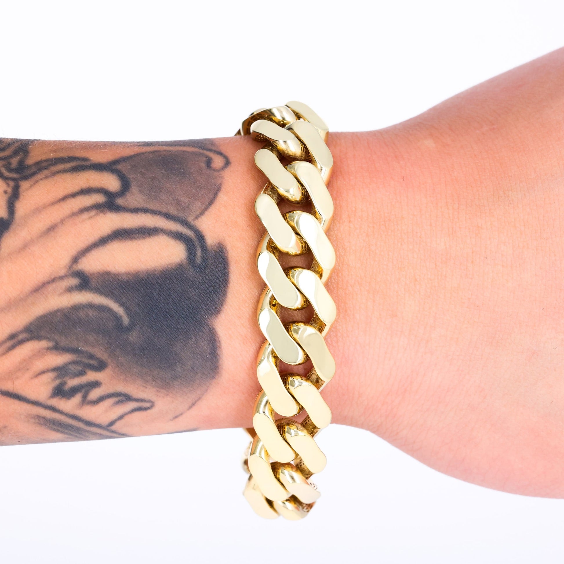 14K Real Yellow Gold Royal Monaco Miami Cuban Link Bracelet 7"-9" (5Mm-17Mm) Italian Jewelry for Men & Women