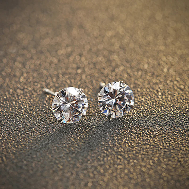 Sterling Silver Cubic Zirconia Stud Earrings