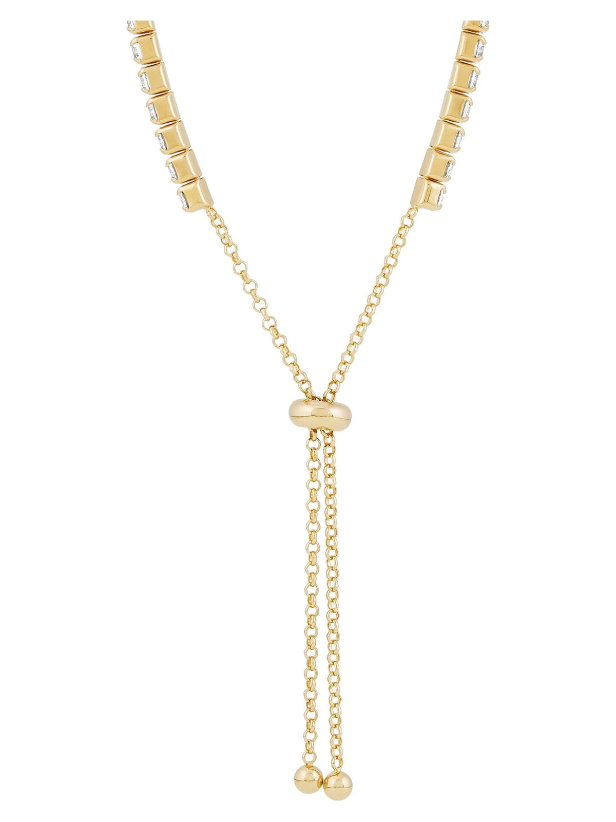 Cubic Zirconia Bracelet Sterling Silver 14K Yellow Gold-Plated,10"