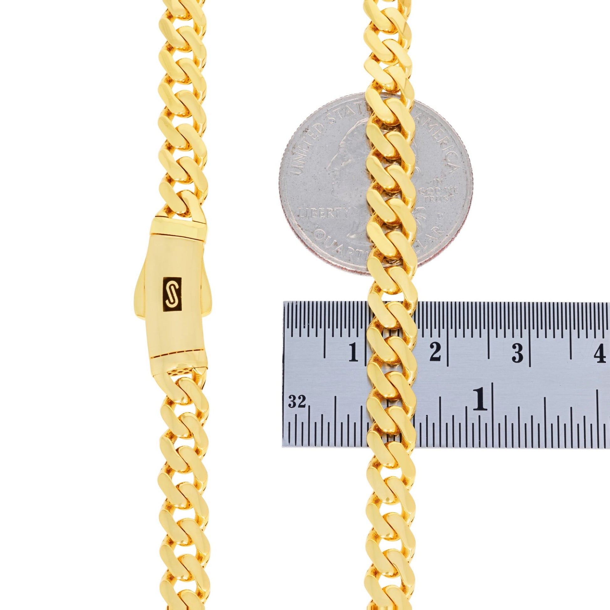 14K Real Yellow Gold Royal Monaco 6Mm Miami Cuban Link Bracelet (7"-9") Italian Jewelry for Men & Women