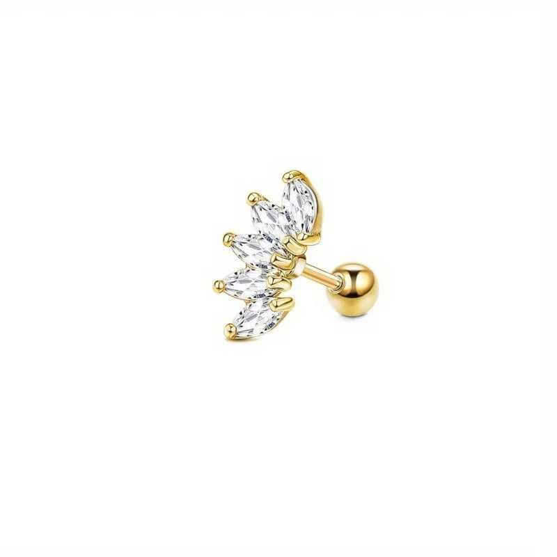 1Pc Stainless Steel 16G Cartilage Earrings Stud Hypollergenic Stainless Steel Stud Earrings Butterfly Heart Piercing
