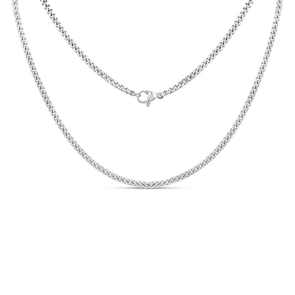 Men'S Silver Cross Necklace & Pendant - Cuban Link Chain Necklace for Man - Minimalist Silver Stainless Steel Cross - Engraved - Waterproof