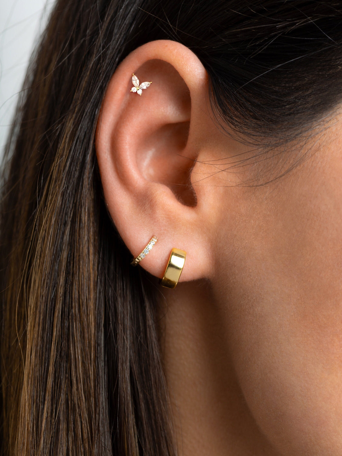 Butterfly Stud Earrings in Sterling Silver - Tiny CZ Butterfly Earrings - Dainty Earrings - Minimalist Earrings - Tiny Gold Stud Earrings