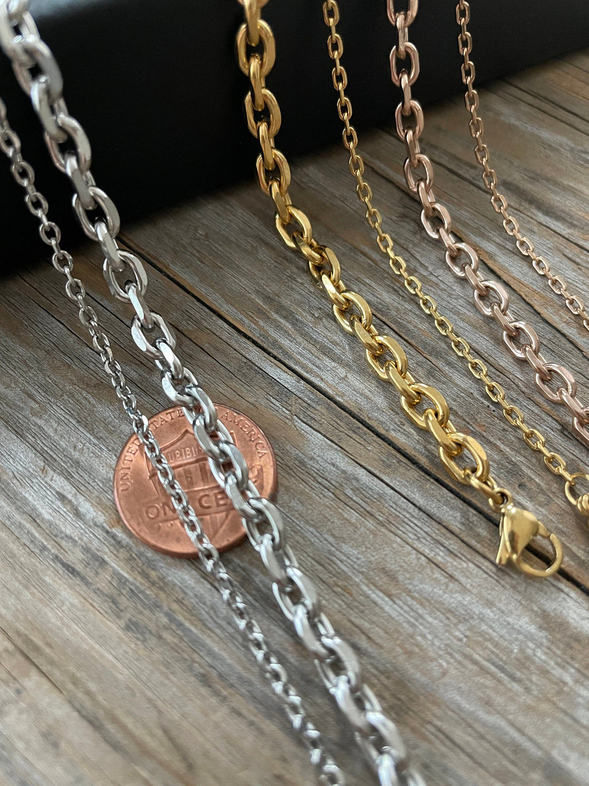 Stainless Steel Silver Curb Chain Necklace