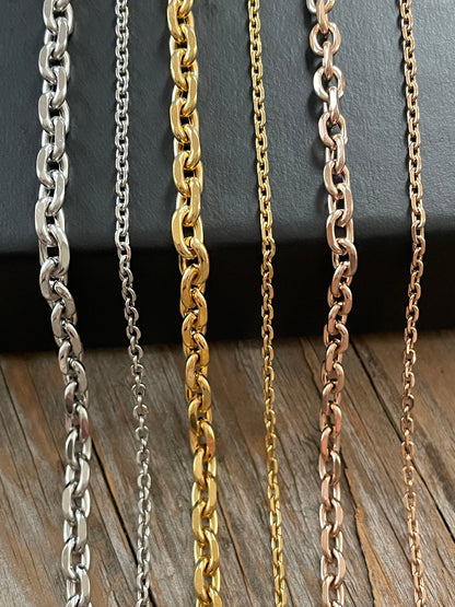 Stainless Steel Silver Curb Chain Necklace