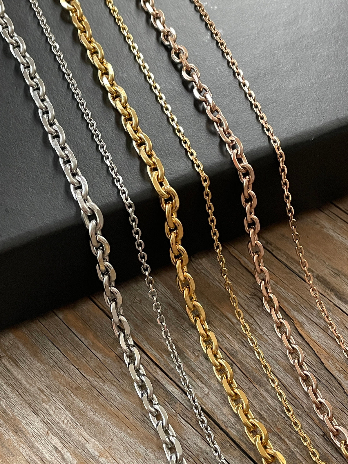 Stainless Steel Silver Curb Chain Necklace
