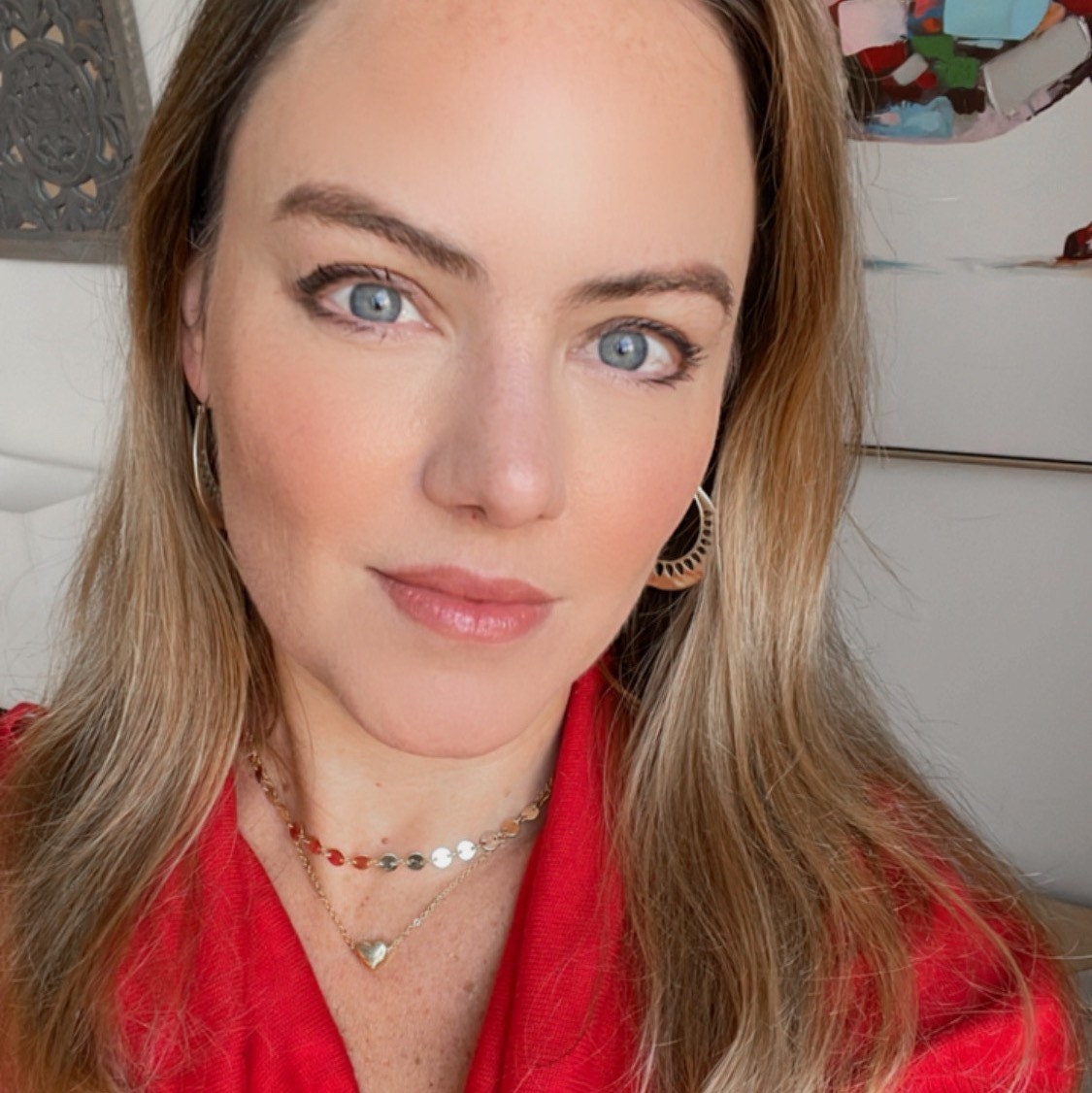 Gold Plated Puffy Heart Necklace: Dainty Valentine'S Gift