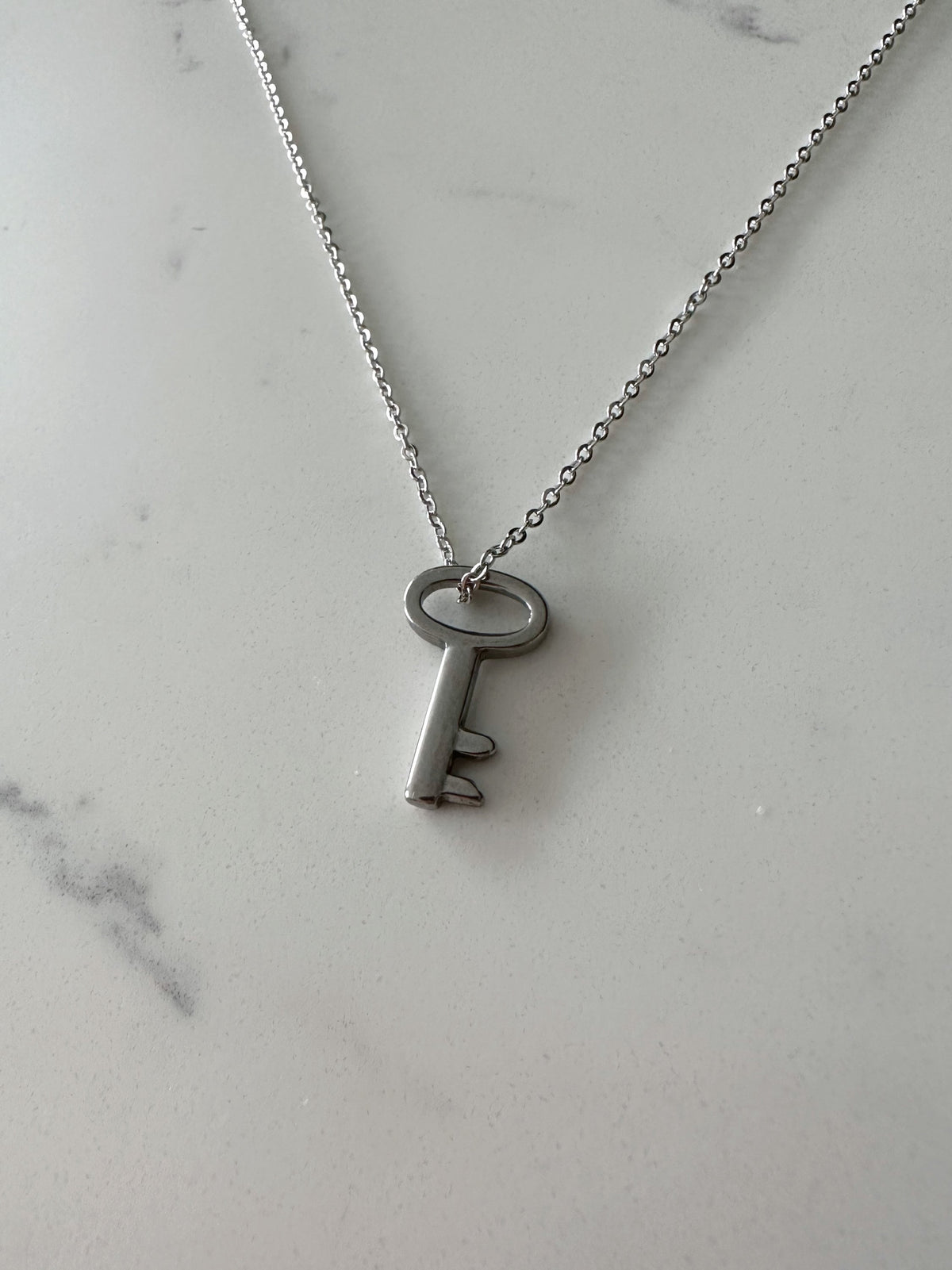 Stainless Steel Silver Key Matching Necklaces– Set of 2
