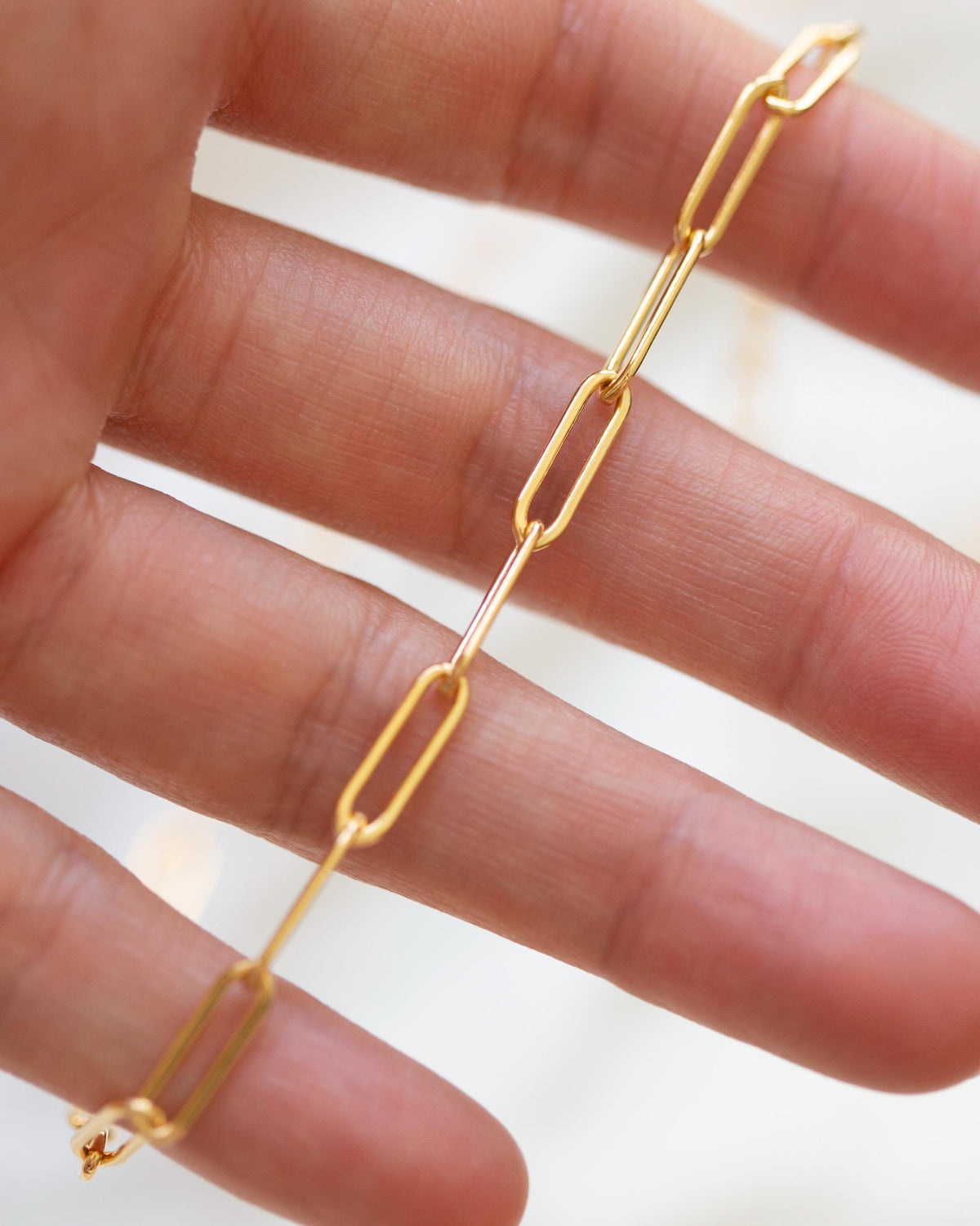 Gold Paperclip Link Chain Necklace / Paper Clip Chain Necklace in Sterling Silver or 14K Gold Filled